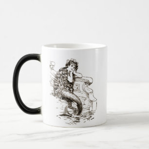 Mug Magique Dessin blanc noir vintage de sirène