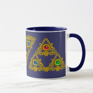 MUG MAGIQUE ELFIC TALISMAN /GOLD TRIANGLE AVEC GEMSTON
