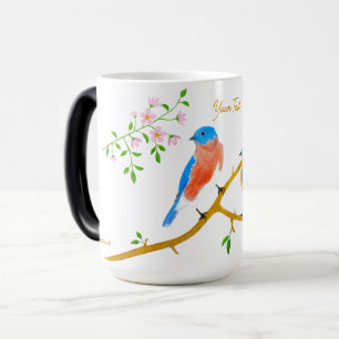 Mug Magique Grand Modèle avec des Merles Bleus