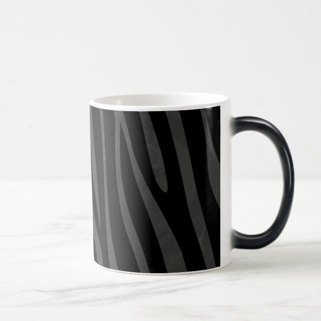 Mug Magique Impression noire et grise Zebra (Droite)