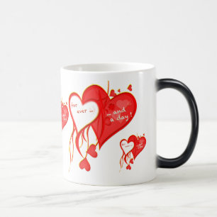 MUG MAGIQUE JE T'AIME POUR TOUJOURS ET UN COEUR DE JOUR