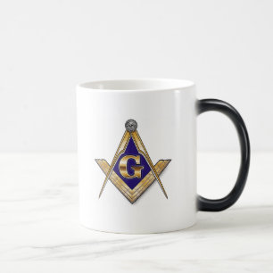 MUG MAGIQUE PERSONNALISEZ LE CARRÉ ET LA BOUSSOLE MAÇONNIQUE