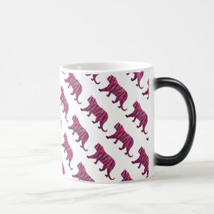 Mug Magique Silhouette rose chaud et tigre noir