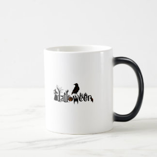 Mug Magique Symboles Éffrayants d'Halloween et corbeau d'Hallo