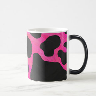 Mug Magique Vache Imprimé Rose Chaud et Noir
