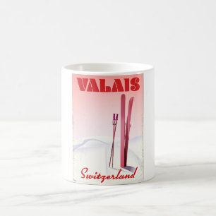 Mug Magique valais Suisse affiche de ski vintage