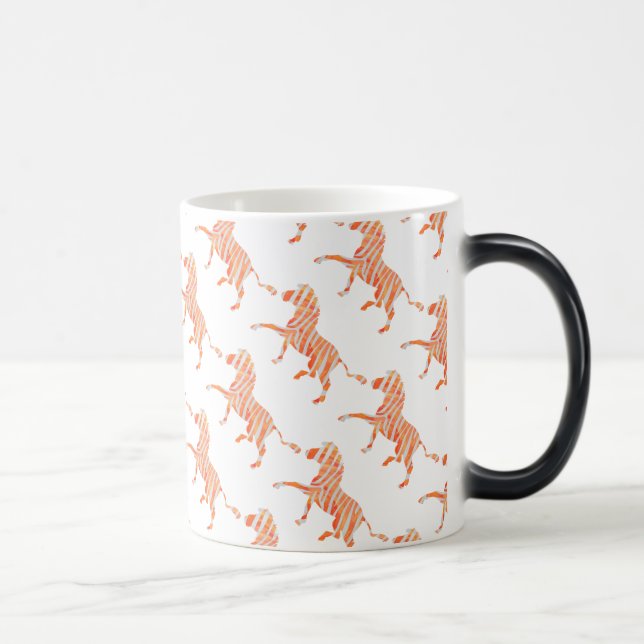 Mug Magique Zebra Orange et Silhouette blanche (Droite)