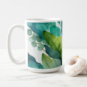 Mug Magnifique, Abstrait Sarcelle, Vert, Émeraude, Bot