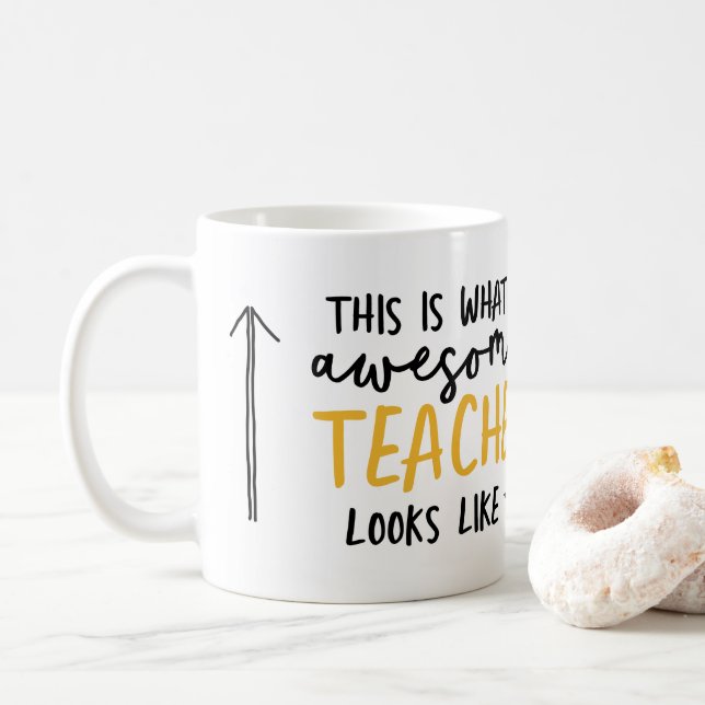 Mug Magnifique enseignant typographie moderne cadeau j (Avec donut)