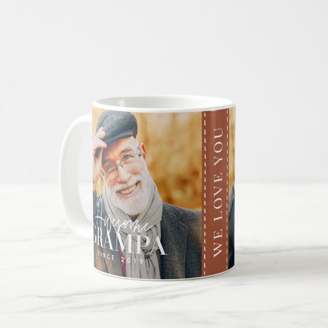 Mug Magnifique Grampa depuis 20XX Simple Photo Élégant (Devant gauche)