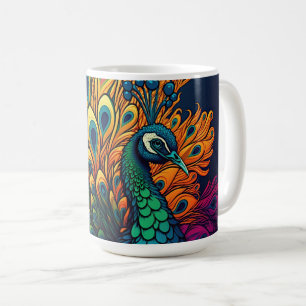 Mug Magnifique Peacock Coloré, Style Art Déco