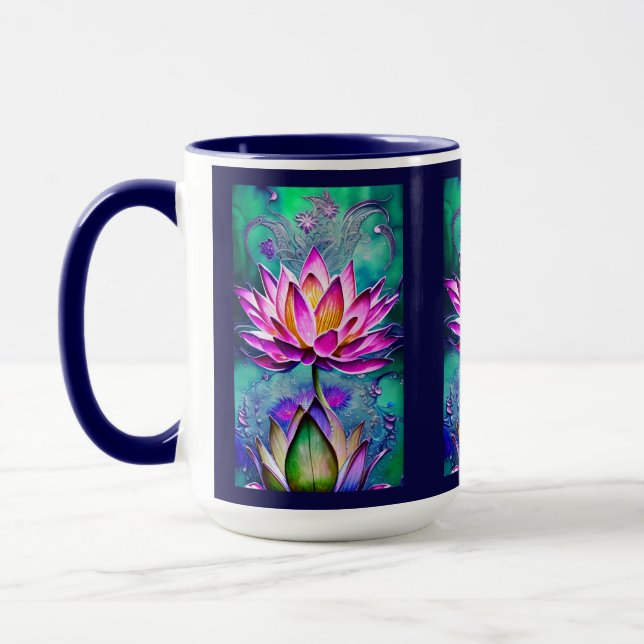 Mug Magnifique Portrait rose Lotus Flower (Gauche)
