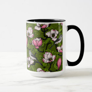 Mug Magnolia en floraison et oiseau de tireur 2