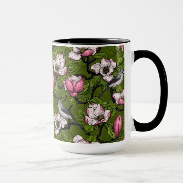 Mug Magnolia en floraison et oiseau de tireur 2 (Droite)