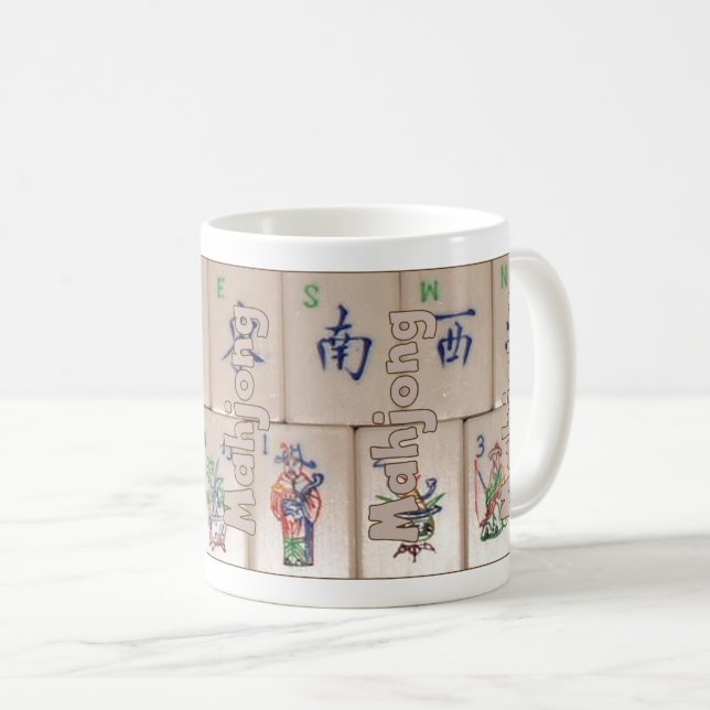 Mug Mahjong sur des tuiles (placez 5) (Devant droit)