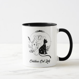Mug Main dessinée sans enfant chatte dame