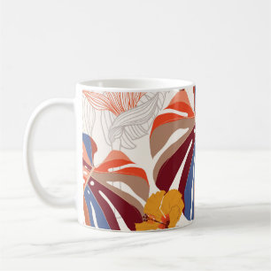 Mug Main florale tropicale brillante tirée