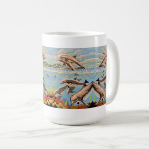 Mug Main Painted by Number   Dolphins  