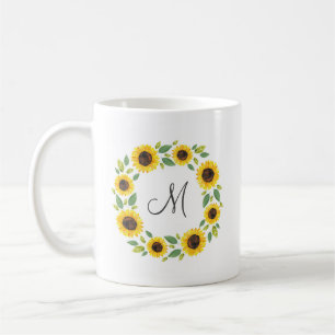 Mug Main Painted Watercolor Sunflower