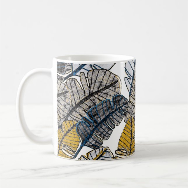Mug Main tirée : Feuilles tropicaux (Gauche)