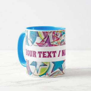Mug Main Tirée Par EDDArt - Étoiles Et Coeurs 1