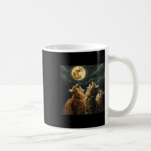 Mug Maine Coon Howl Sur Moon Amoureux des chats (Droite)