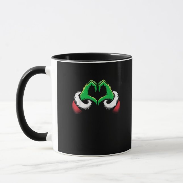 Mug Mains de coeur amusantes Noël (Gauche)