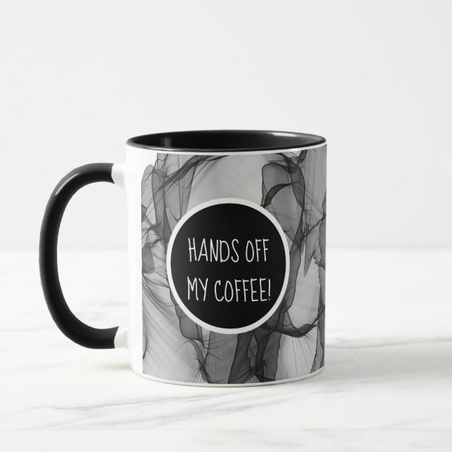 Mug Mains de mon café moderne élégant avec Monogramme (Gauche)