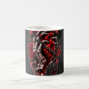 Mug Mains de squelette gothiques Roses rouges Hallowee