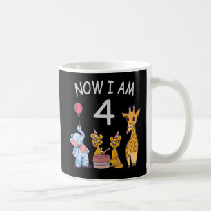 Mug Maintenant j'ai 4 ans 4ème anniversaire au Zoo