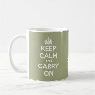 Mug Maintenez calme et continuez le vert sauge