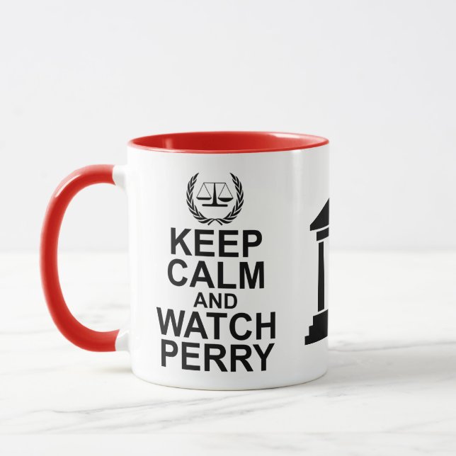 Mug Maintenez humour juridique calme et de montre de (Gauche)