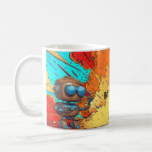 Mug Mais d'abord, café ! Explosion de dessin animé de 