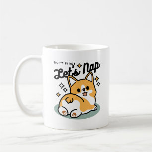Mug Mais d'abord, Nappons - mignon Caricature à bouton