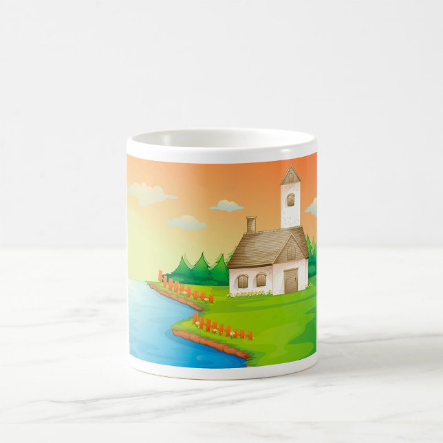 Mug Maison de campagne au bord du lac (Créateur téléchargé)