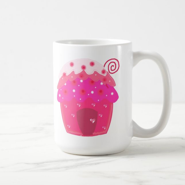 Mug Maison de Cupcake Rose (Droite)
