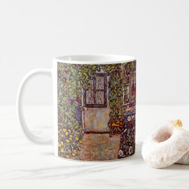 Mug Maison de Guardaboschi par Gustav Klimt, Art Vinta (Avec donut)