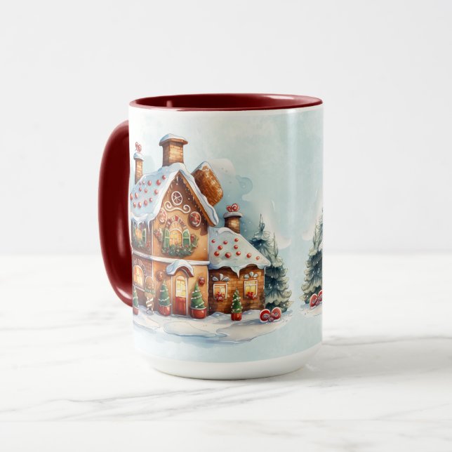 Mug Maison de pain d'épices Fêtes de Noël Musique (Devant gauche)