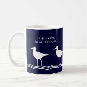 Mug Maison de plage Bleue Bleue de la Marine Bleue de 