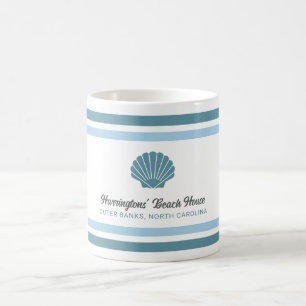 Mug Maison de plage nom personnalisé et lieu