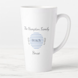 Mug Maison de Plage Personnalisé, Rayure Côtière B