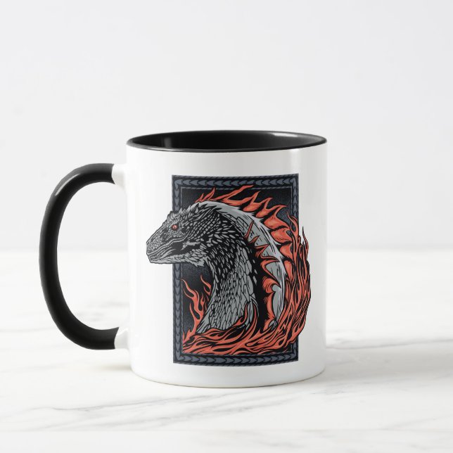 Mug MAISON DU DRAGON | Profil de dragon en flammes (Gauche)