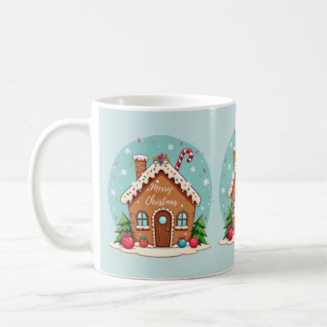 Mug Maison en pain d'épices de Whimsical scène de Noël (Gauche)