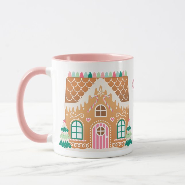 Mug Maison en pain d'épices rose (Gauche)