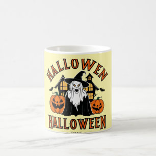 Mug Maison fantôme Halloween, citrouilles, sorcière, c