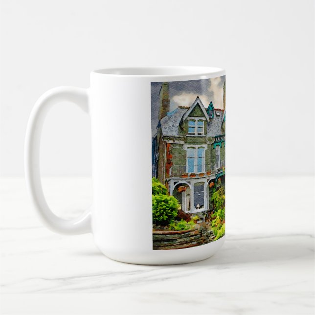Mug Maison victorienne à Keswick peinte en aquarelle (Gauche)
