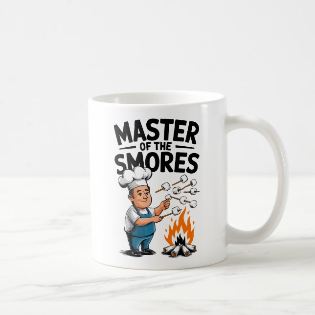 Mug Maître des S’mores Amusant Conception de feu de ca (Droite)