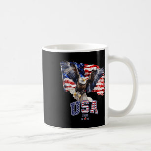 Mug Majestic American Bald Eagle Avec Drapeau Américai