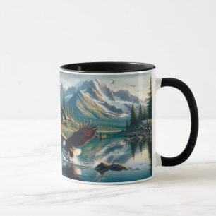Mug Majestic Eagle Capturer le poisson au lever du sol