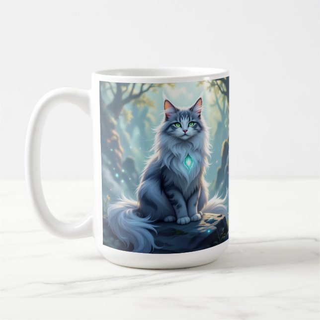 Mug **Majestic Fantasy Cat with Mystical Aura – High F (Gauche)